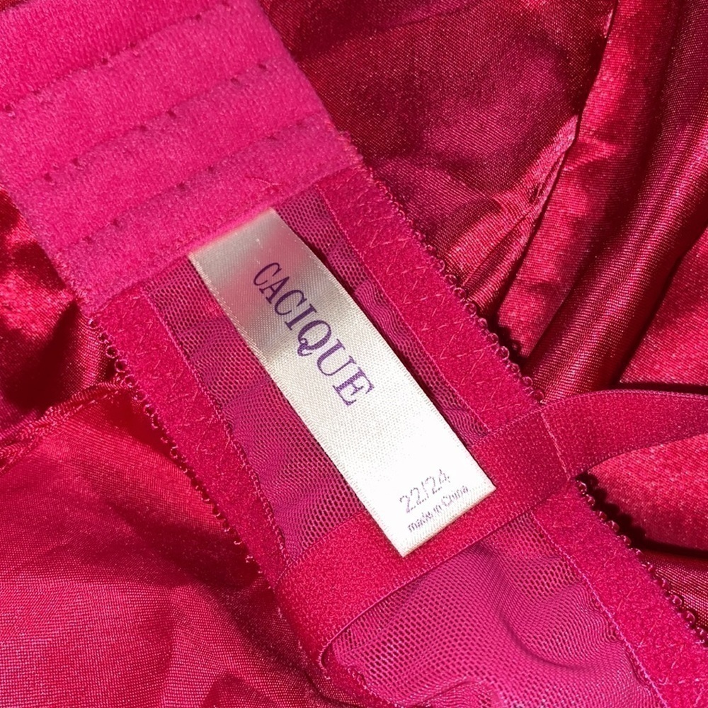 Cacique hot pink black lace babydoll chemise - Picture 10 of 12